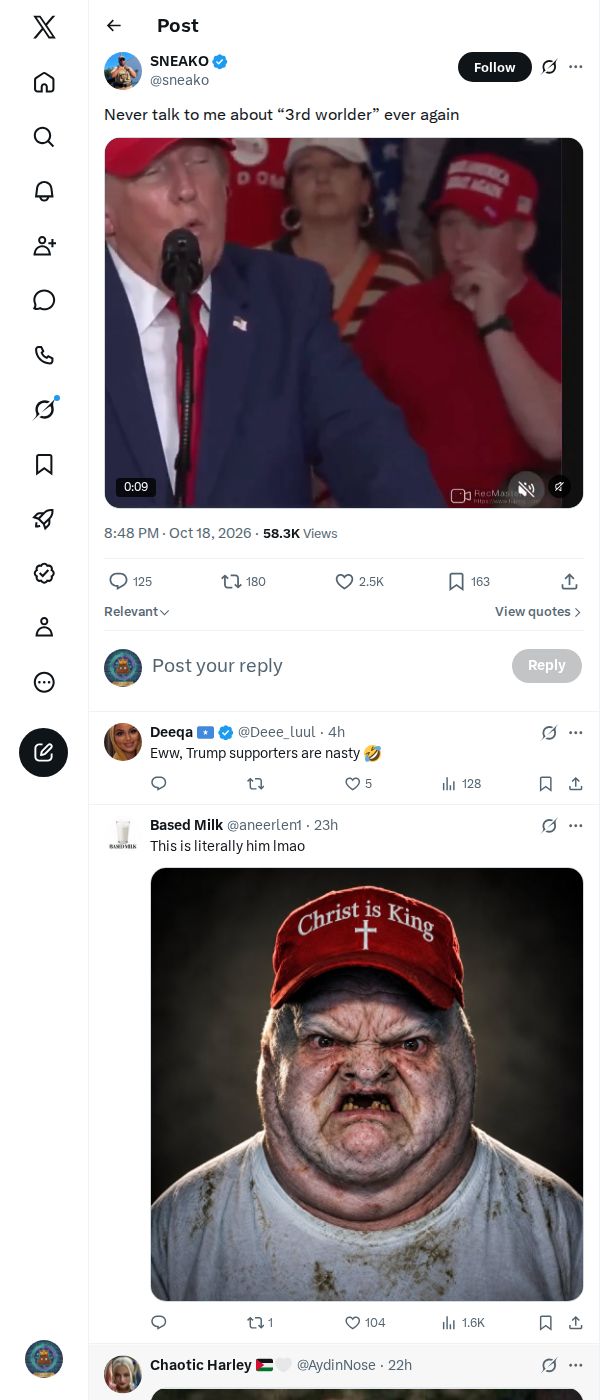 Snapshot 2 of @sneako's post from 2026-10-18