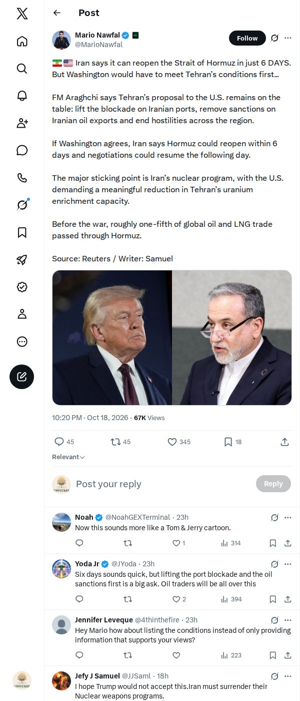 Snapshot 2 of @MarioNawfal's post from 2026-10-18