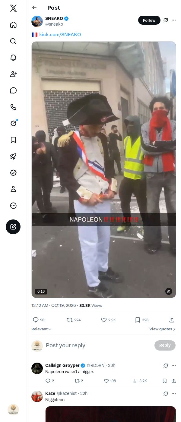 Snapshot 2 of @sneako's post from 2026-10-18