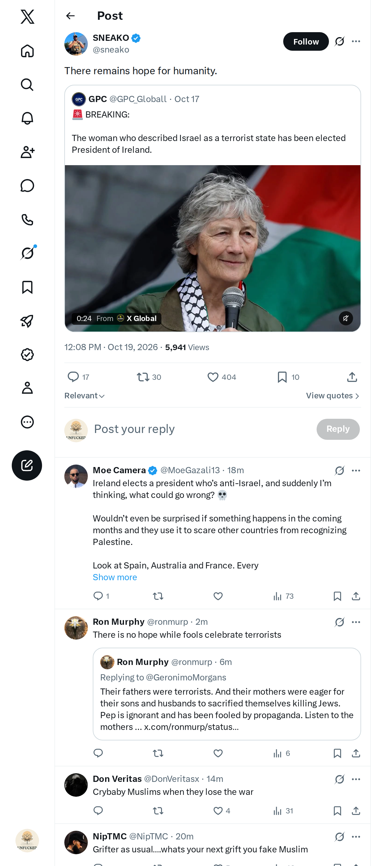 Snapshot 1 of @sneako's post from 2026-10-19