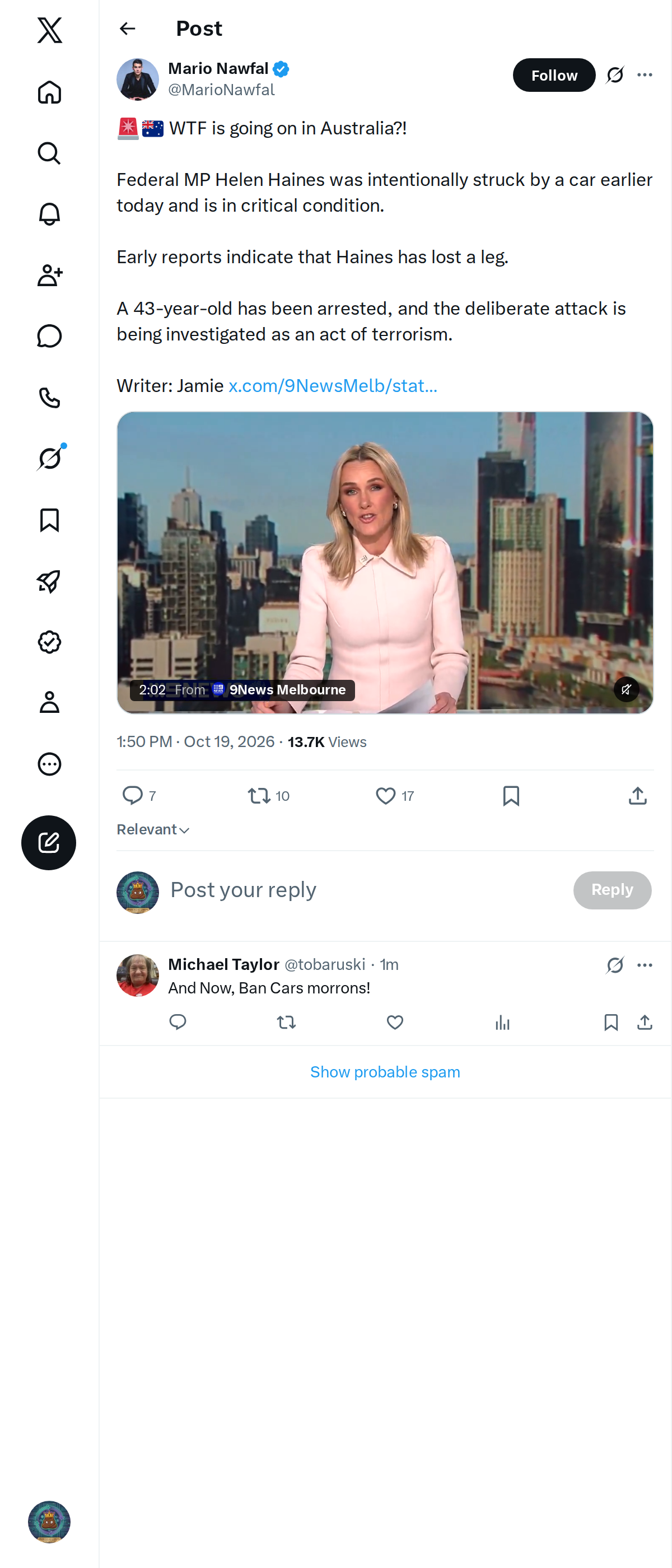 Snapshot 1 of @MarioNawfal's post from 2026-10-19
