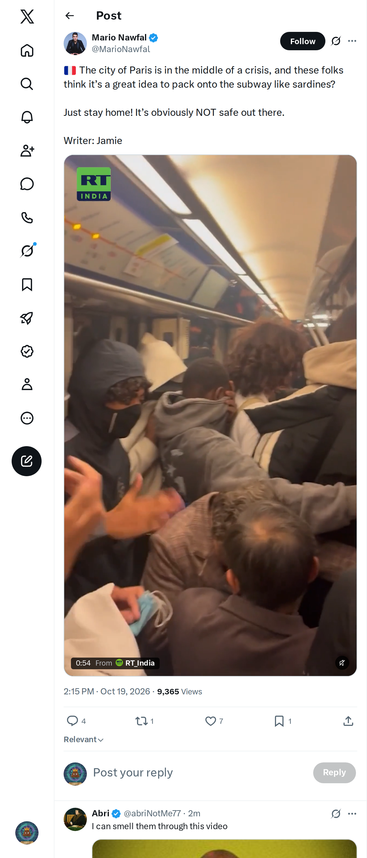 Snapshot 1 of @MarioNawfal's post from 2026-10-19