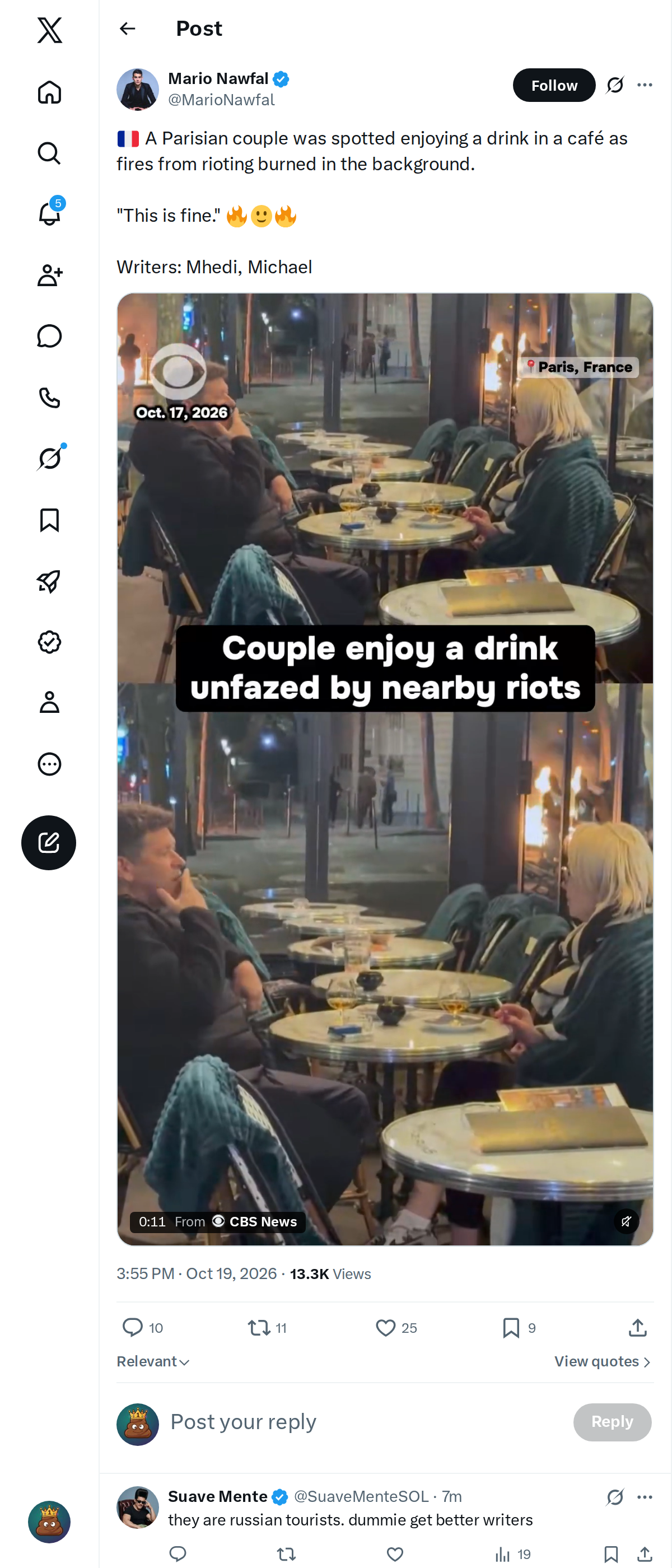 Snapshot 1 of @MarioNawfal's post from 2026-10-19