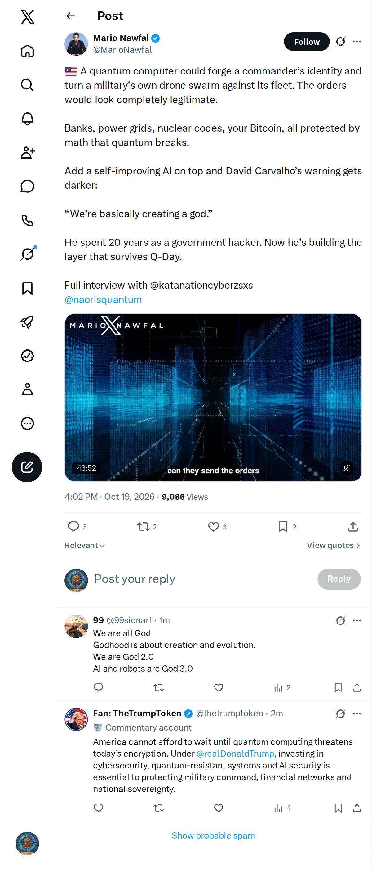 Snapshot 1 of @MarioNawfal's post from 2026-10-19