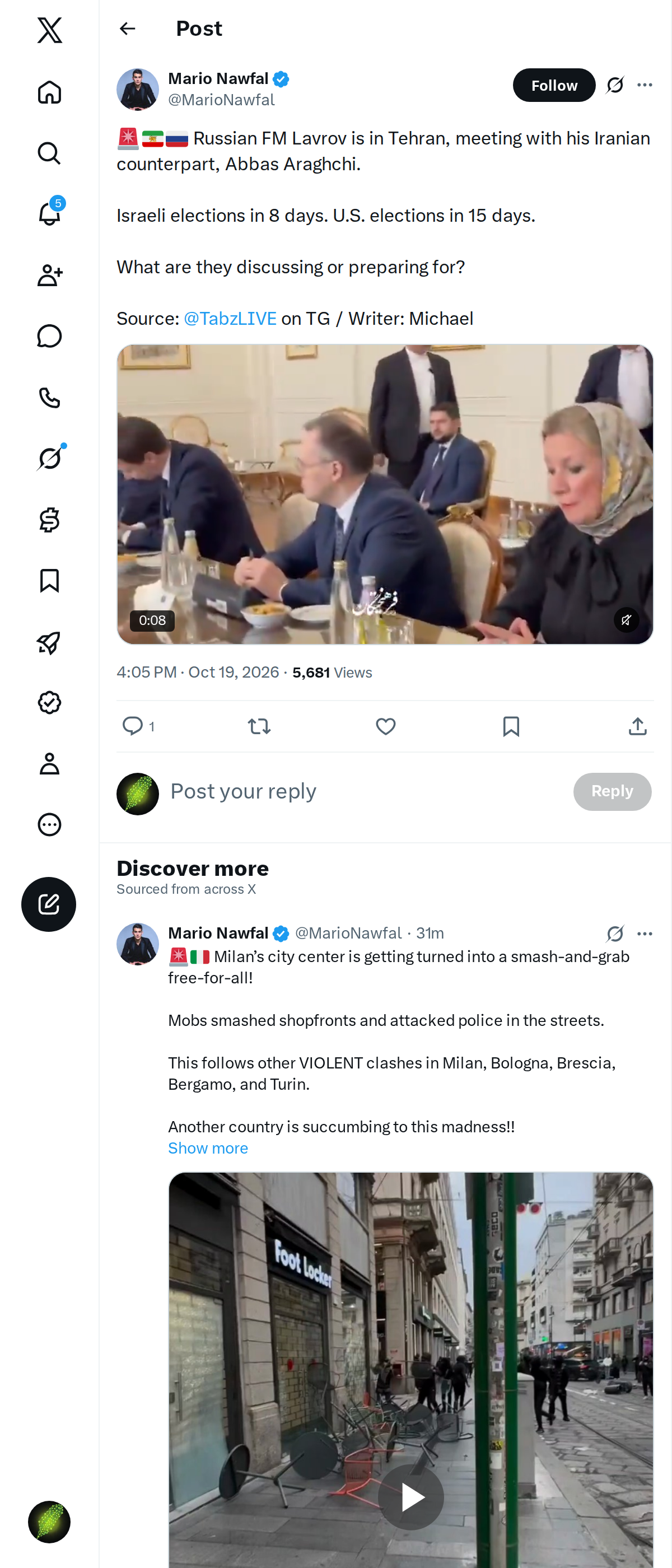 Snapshot 1 of @MarioNawfal's post from 2026-10-19