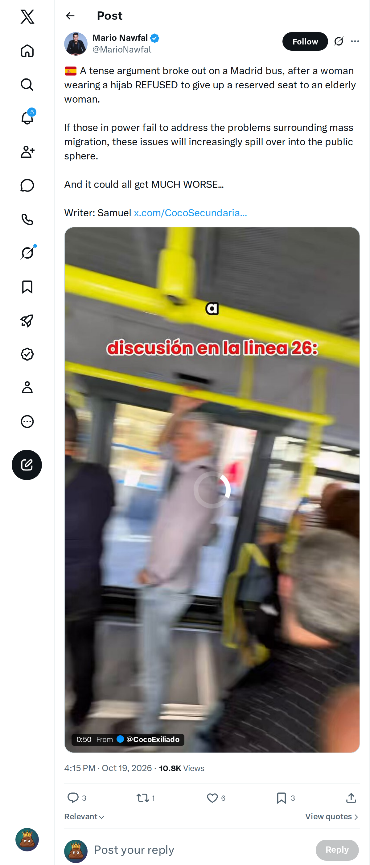 Snapshot 1 of @MarioNawfal's post from 2026-10-19