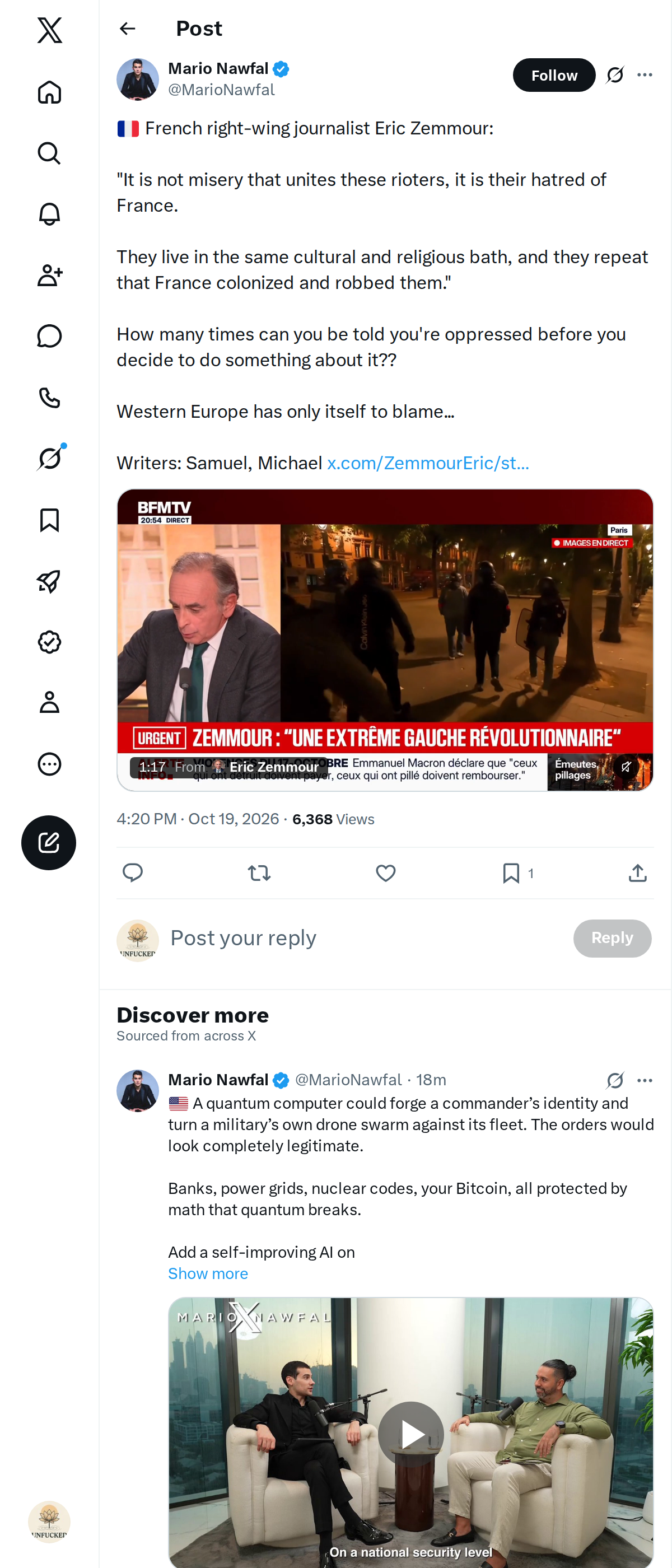 Snapshot 1 of @MarioNawfal's post from 2026-10-19