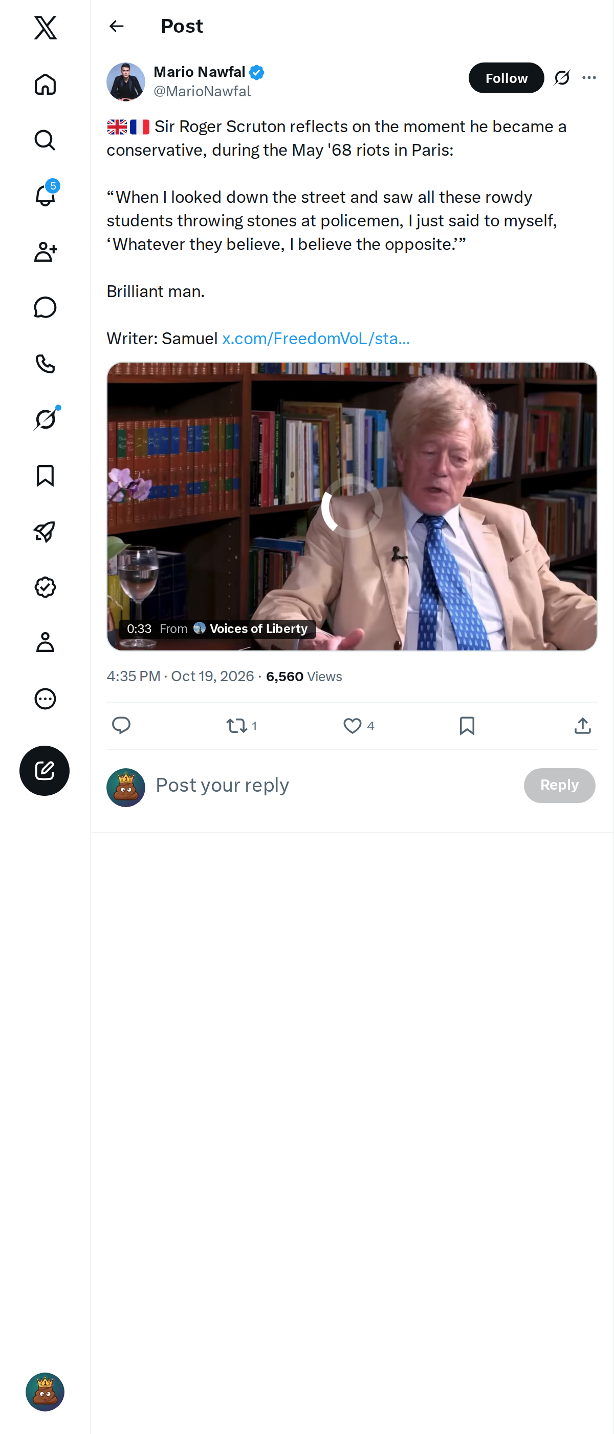 Snapshot 1 of @MarioNawfal's post from 2026-10-19