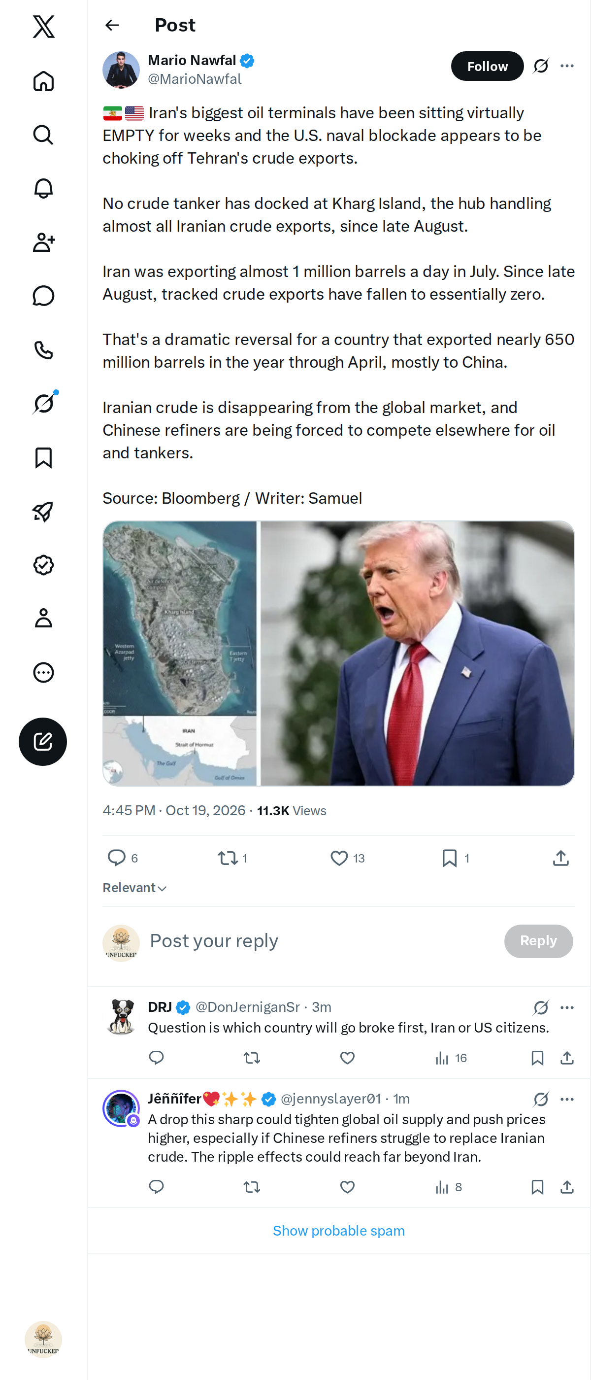 Snapshot 1 of @MarioNawfal's post from 2026-10-19