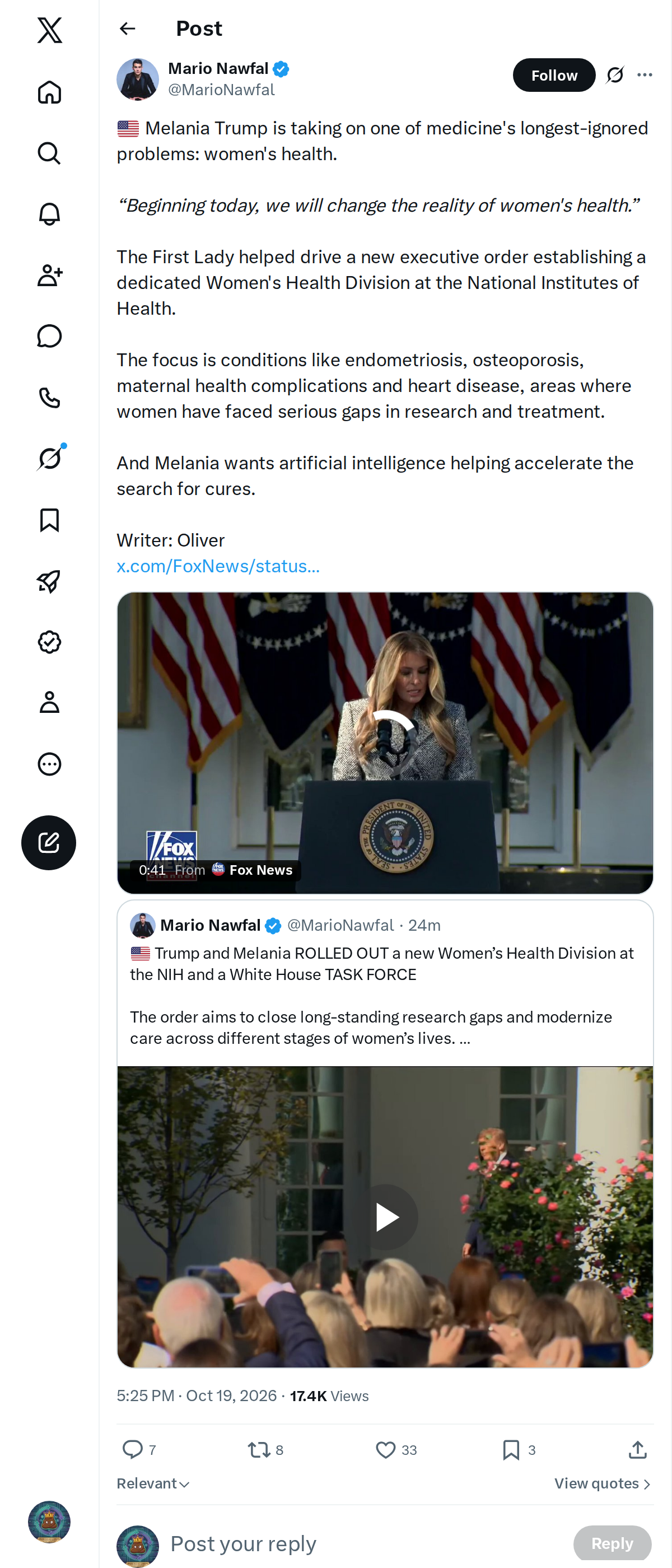 Snapshot 1 of @MarioNawfal's post from 2026-10-19
