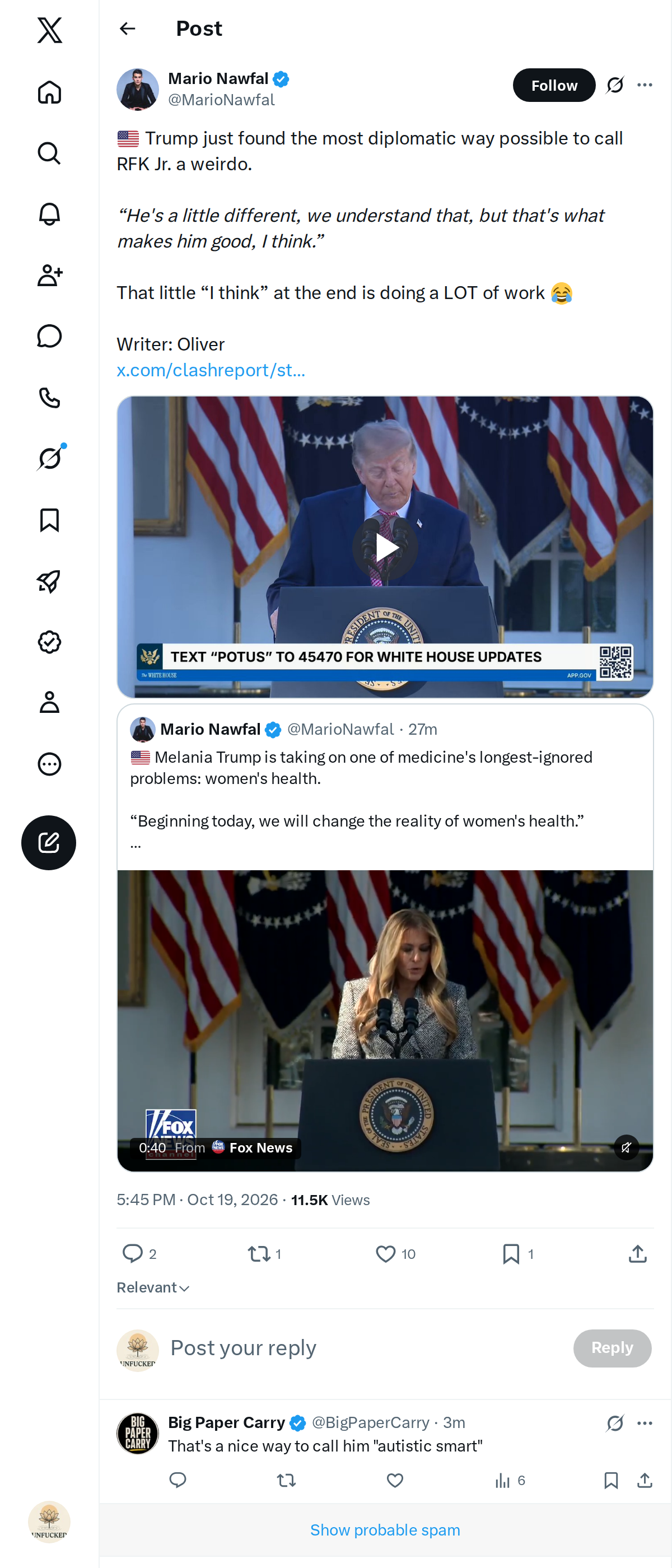 Snapshot 1 of @MarioNawfal's post from 2026-10-19