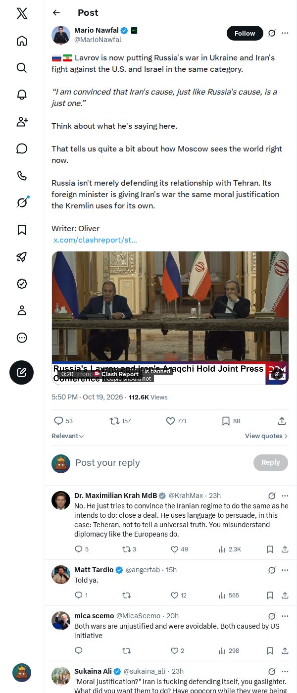 Snapshot 2 of @MarioNawfal's post from 2026-10-19