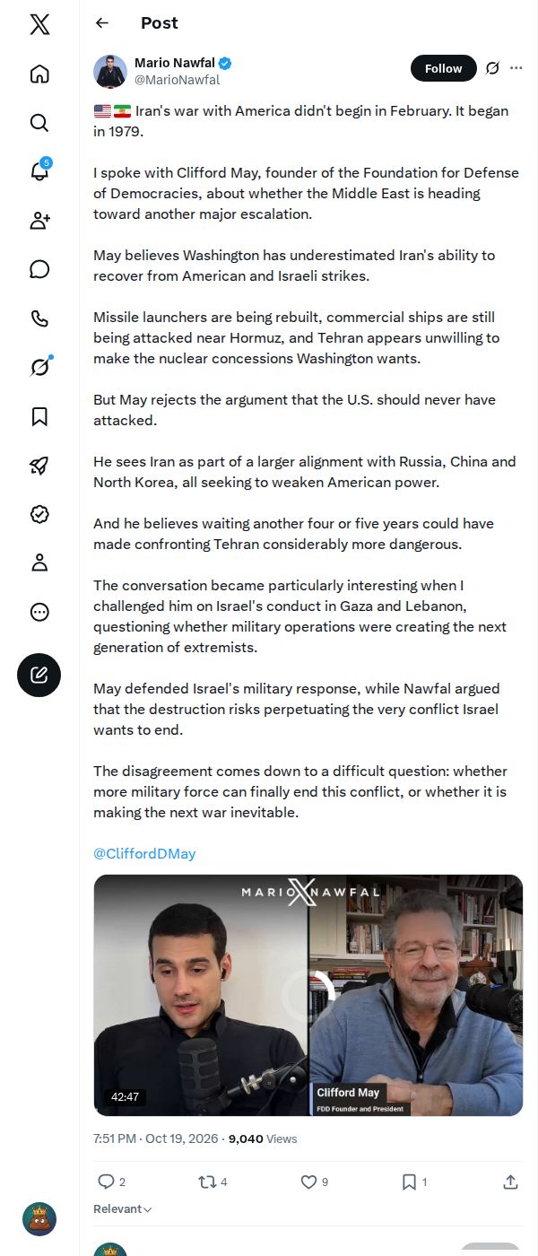 Snapshot 1 of @MarioNawfal's post from 2026-10-19