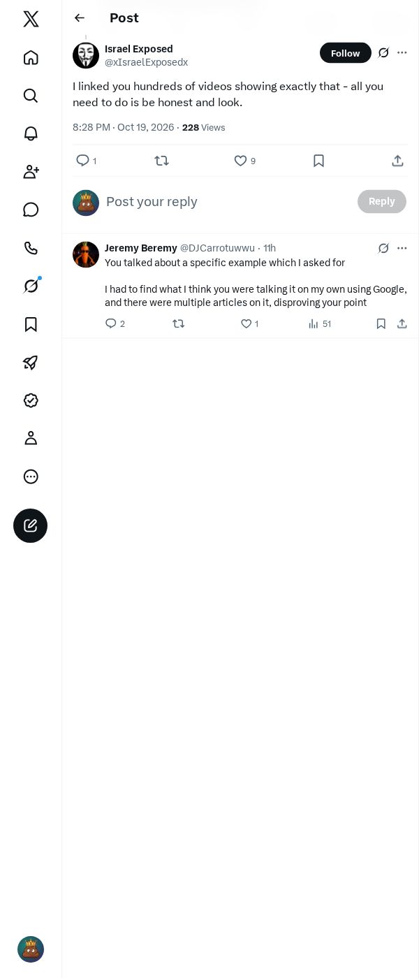 Snapshot 1 of @xIsraelExposedx's post from 2026-10-19