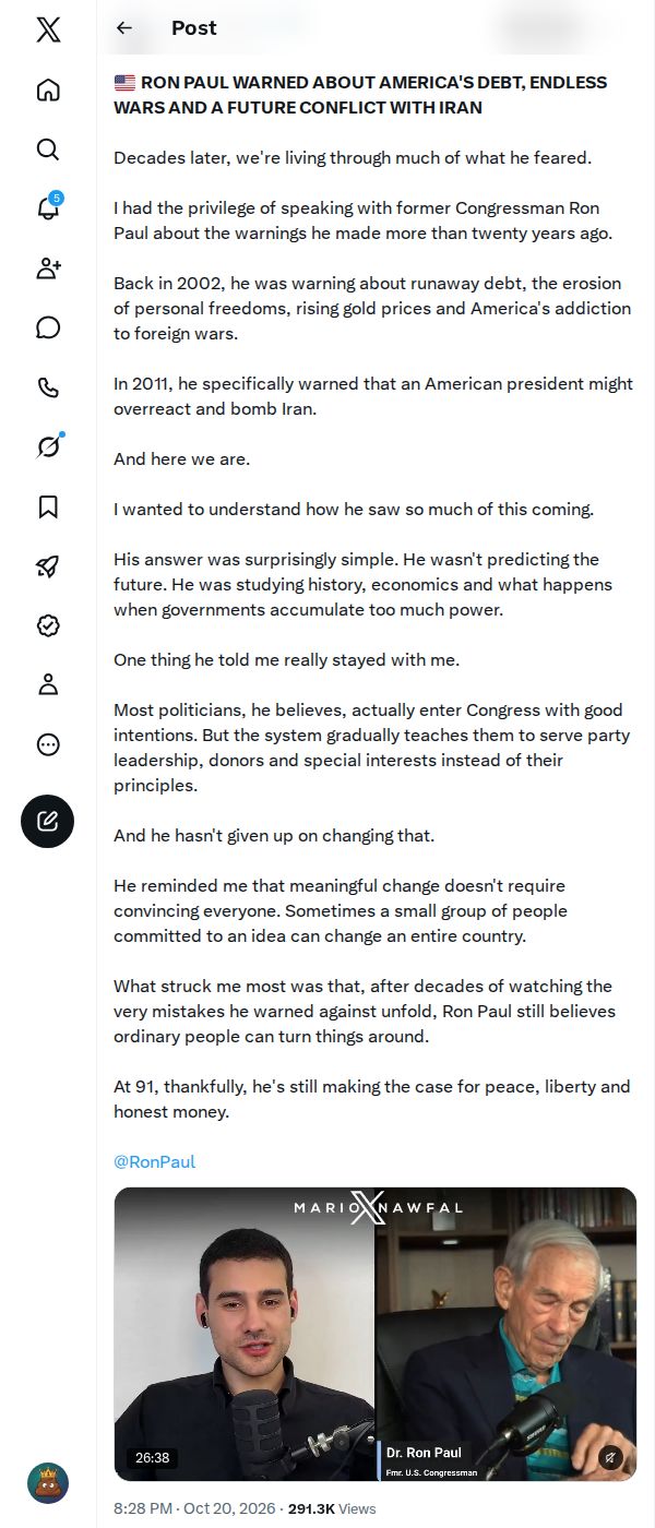 Snapshot 2 of @MarioNawfal's post from 2026-10-20