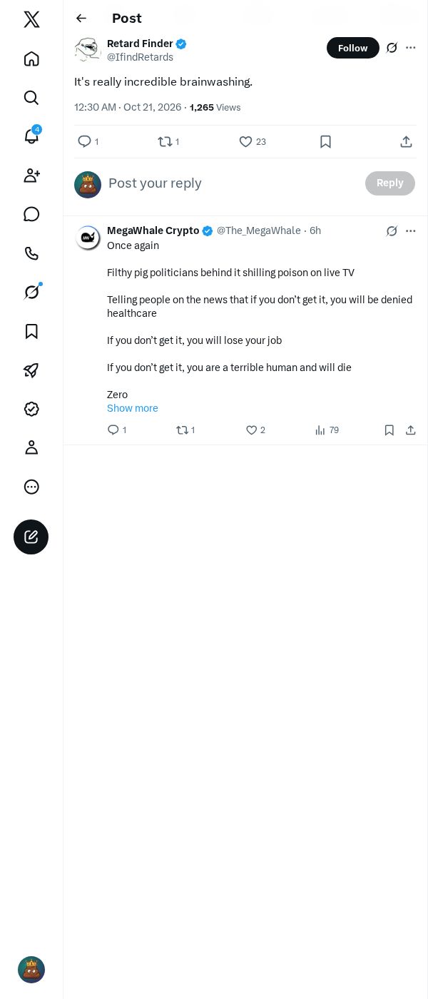 Snapshot 1 of @IfindRetards's post from 2026-10-20