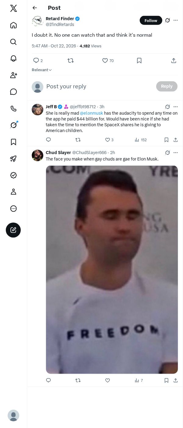 Snapshot 1 of @IfindRetards's post from 2026-10-22
