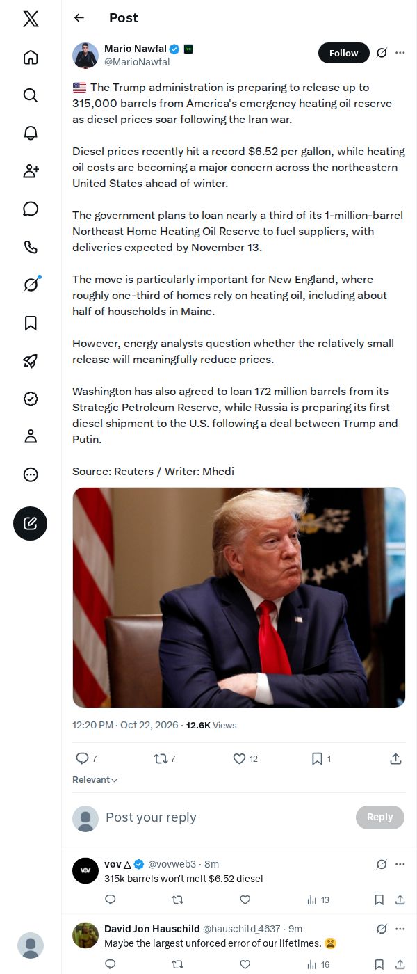 Snapshot 1 of @MarioNawfal's post from 2026-10-22