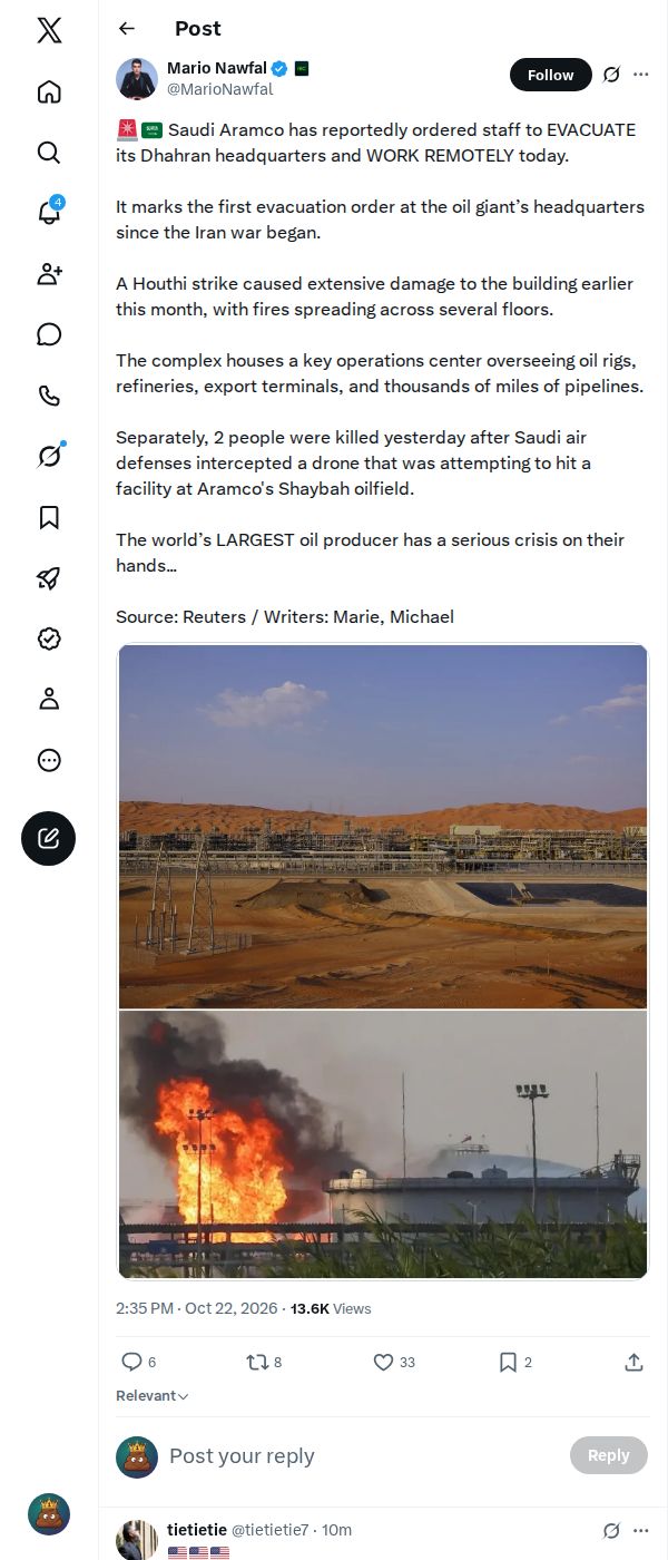 Snapshot 1 of @MarioNawfal's post from 2026-10-22