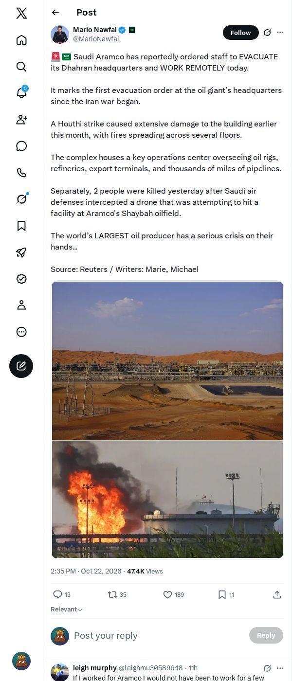 Snapshot 2 of @MarioNawfal's post from 2026-10-22