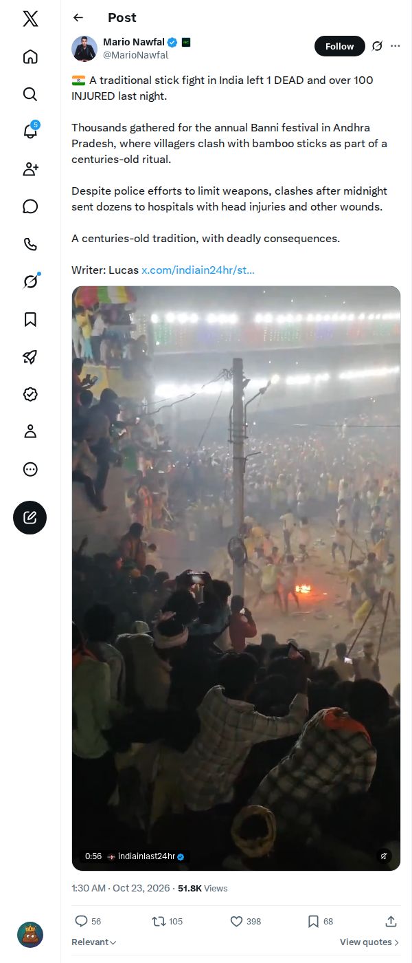 Snapshot 2 of @MarioNawfal's post from 2026-10-22