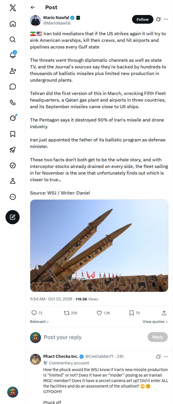 Snapshot 2 of @MarioNawfal's post from 2026-10-23