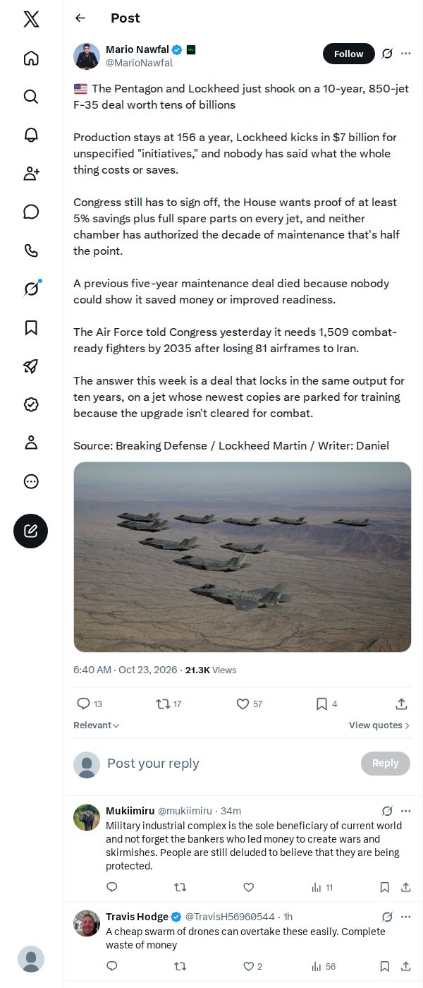 Snapshot 1 of @MarioNawfal's post from 2026-10-23