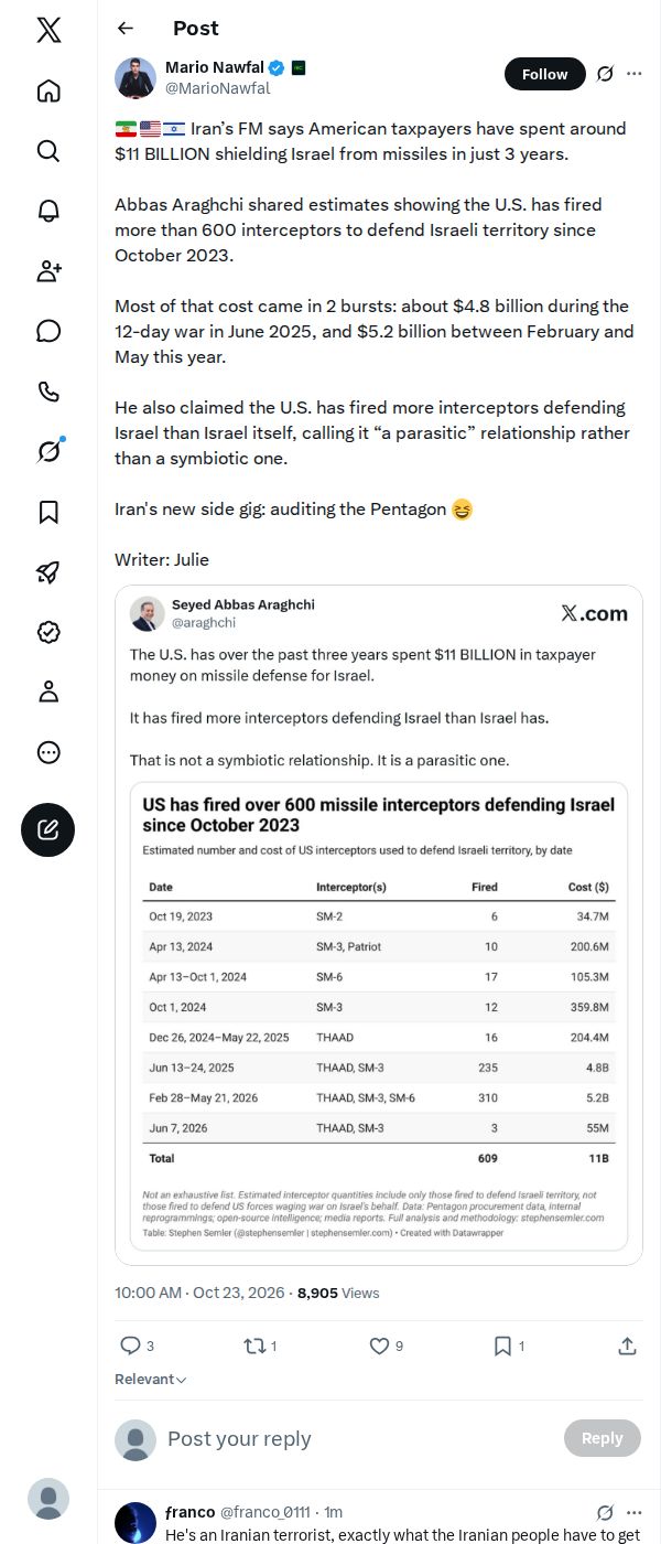 Snapshot 1 of @MarioNawfal's post from 2026-10-23
