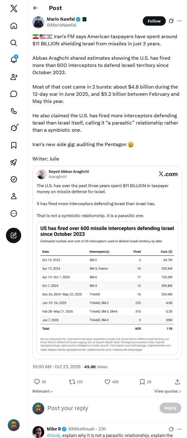 Snapshot 2 of @MarioNawfal's post from 2026-10-23