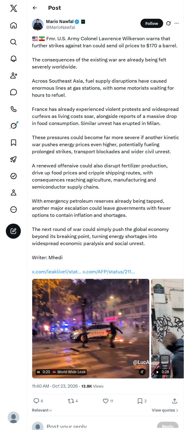Snapshot 1 of @MarioNawfal's post from 2026-10-23
