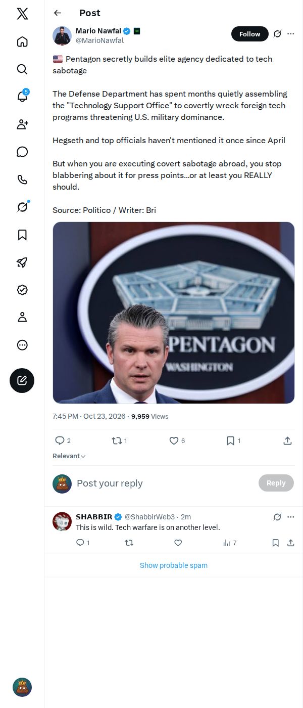 Snapshot 1 of @MarioNawfal's post from 2026-10-23