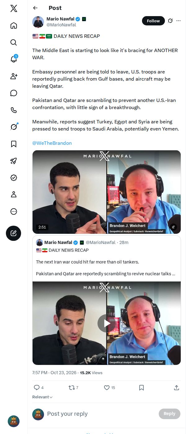 Snapshot 1 of @MarioNawfal's post from 2026-10-23