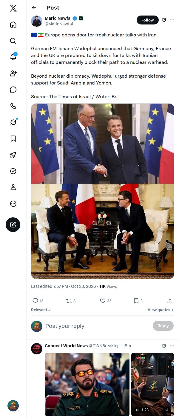 Snapshot 1 of @MarioNawfal's post from 2026-10-23