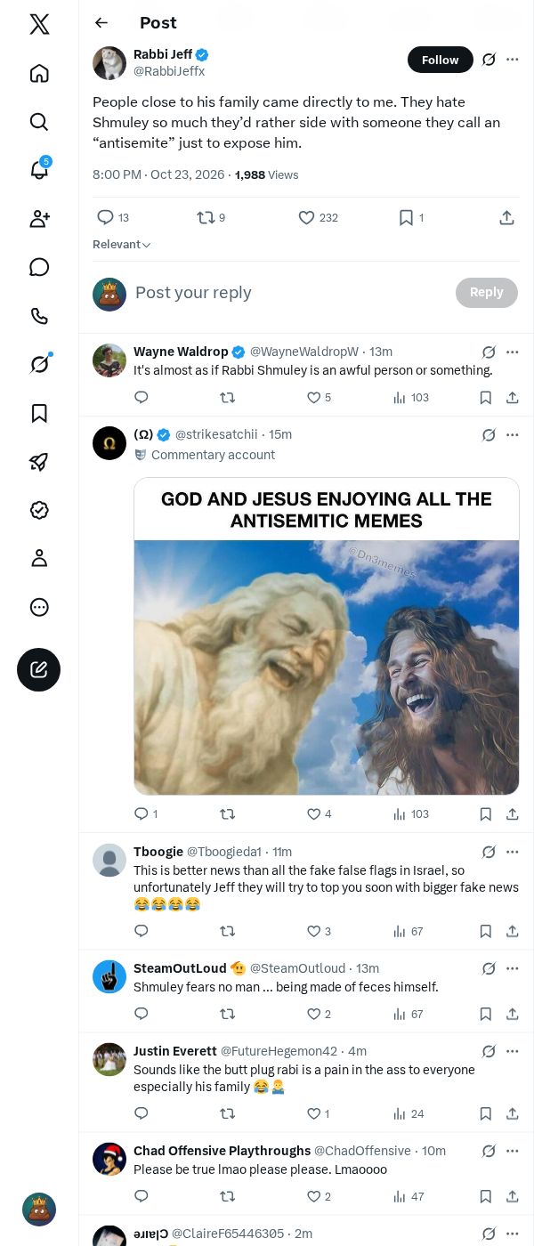 Snapshot 1 of @RabbiJeffx's post from 2026-10-23