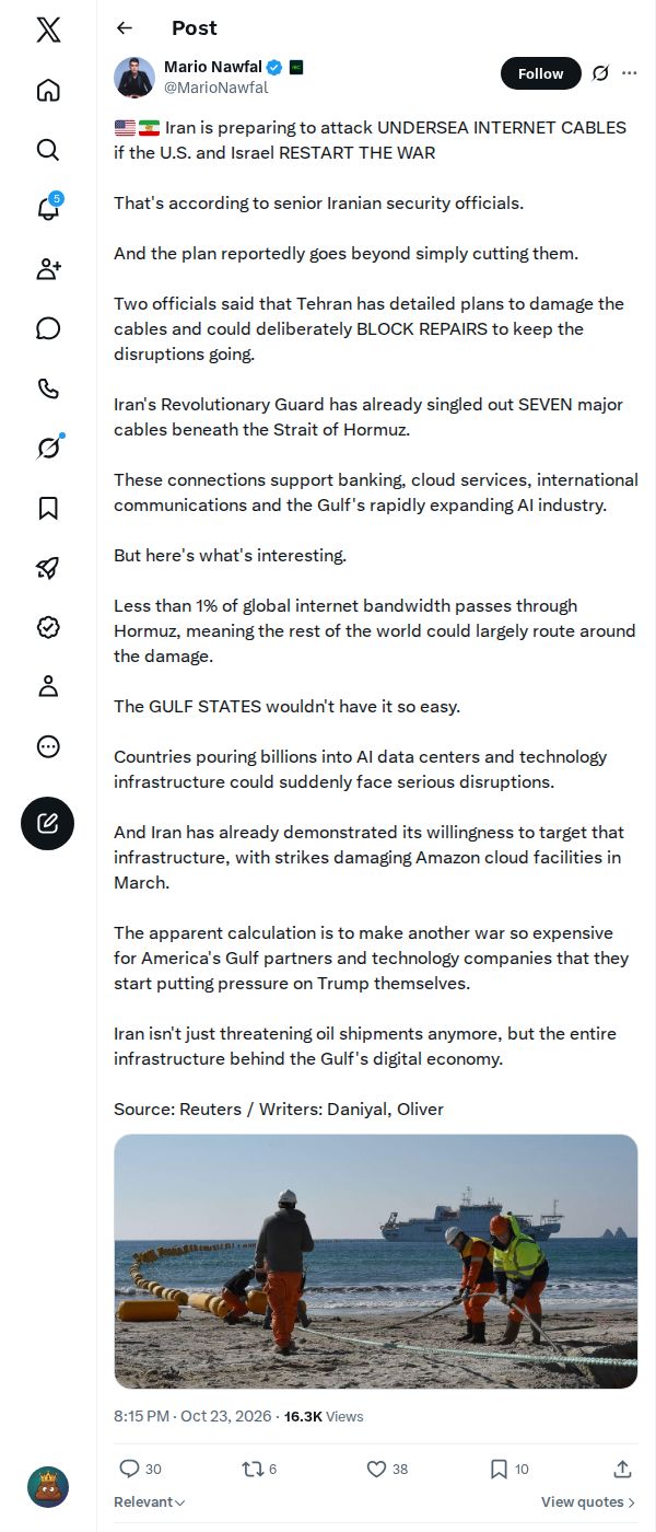 Snapshot 1 of @MarioNawfal's post from 2026-10-23