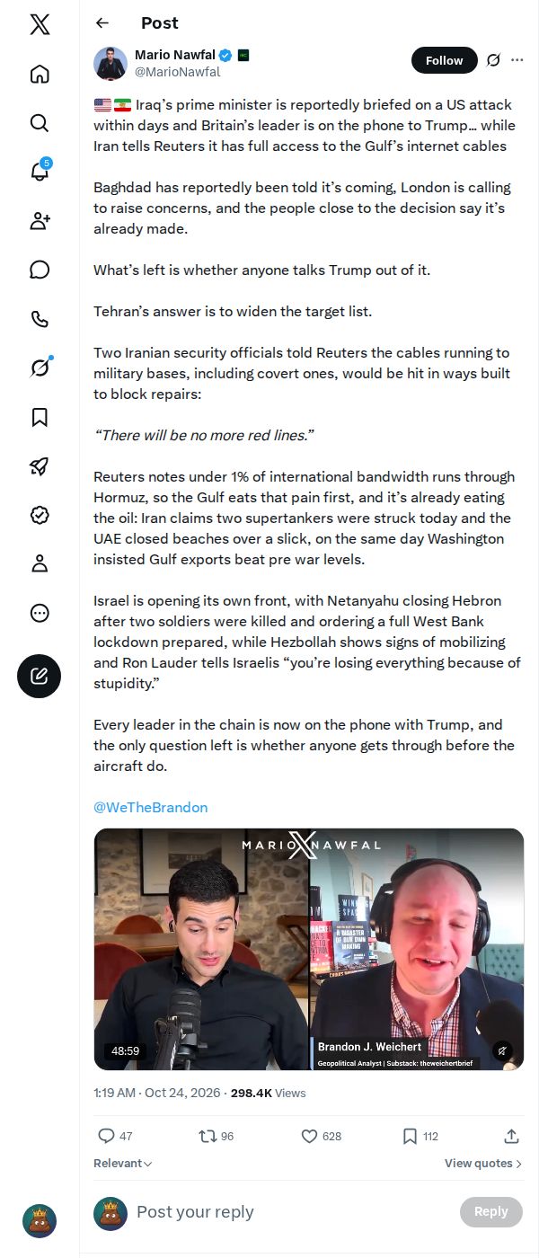 Snapshot 2 of @MarioNawfal's post from 2026-10-23