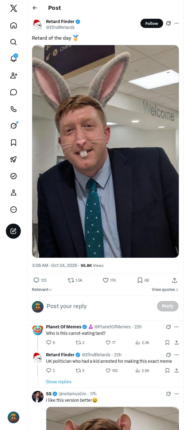 Snapshot 2 of @IfindRetards's post from 2026-10-24