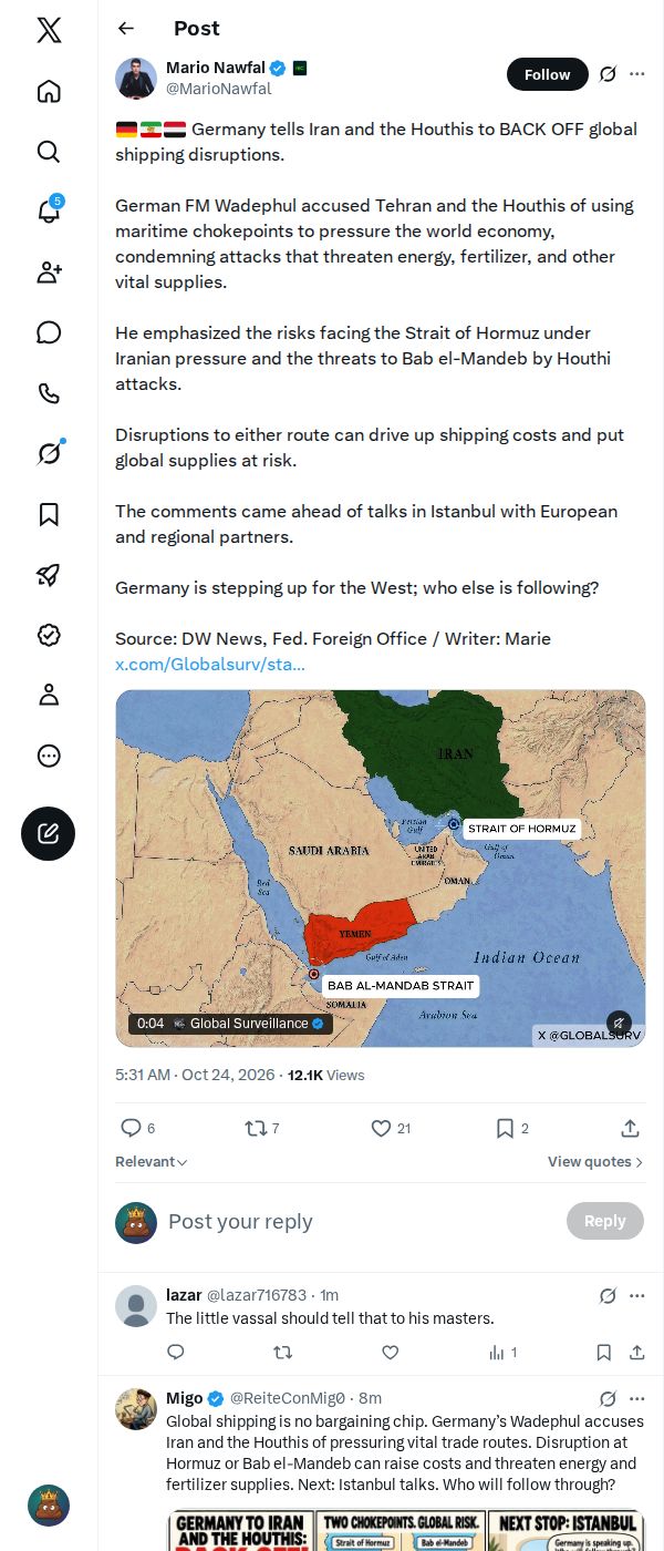 Snapshot 1 of @MarioNawfal's post from 2026-10-24