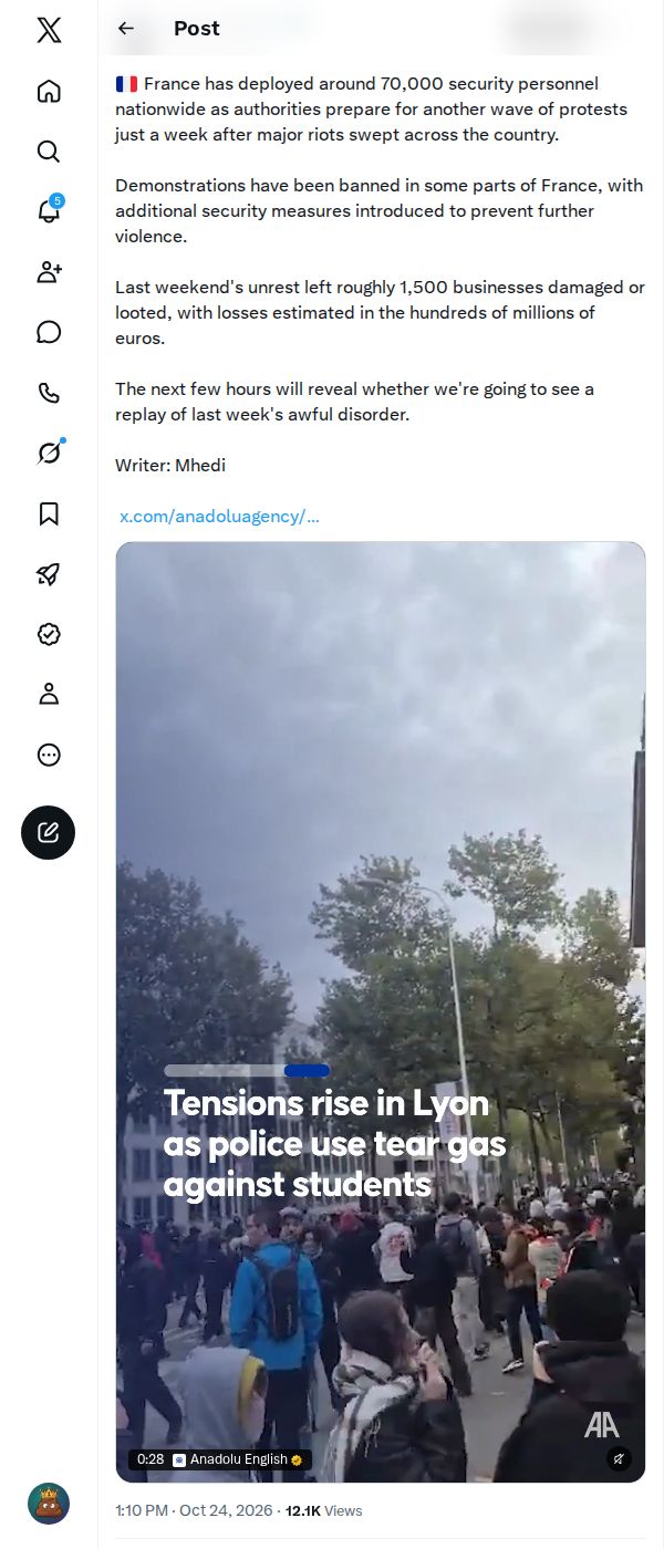 Snapshot 1 of @MarioNawfal's post from 2026-10-24