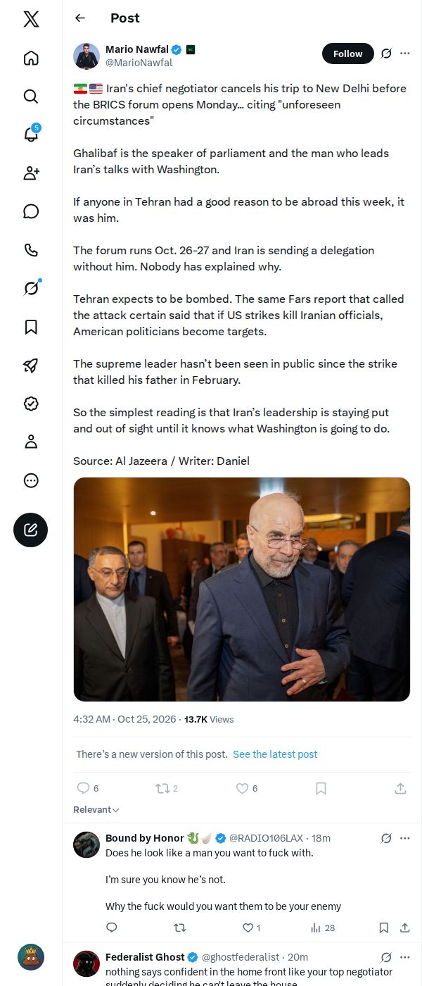 Snapshot 1 of @MarioNawfal's post from 2026-10-25