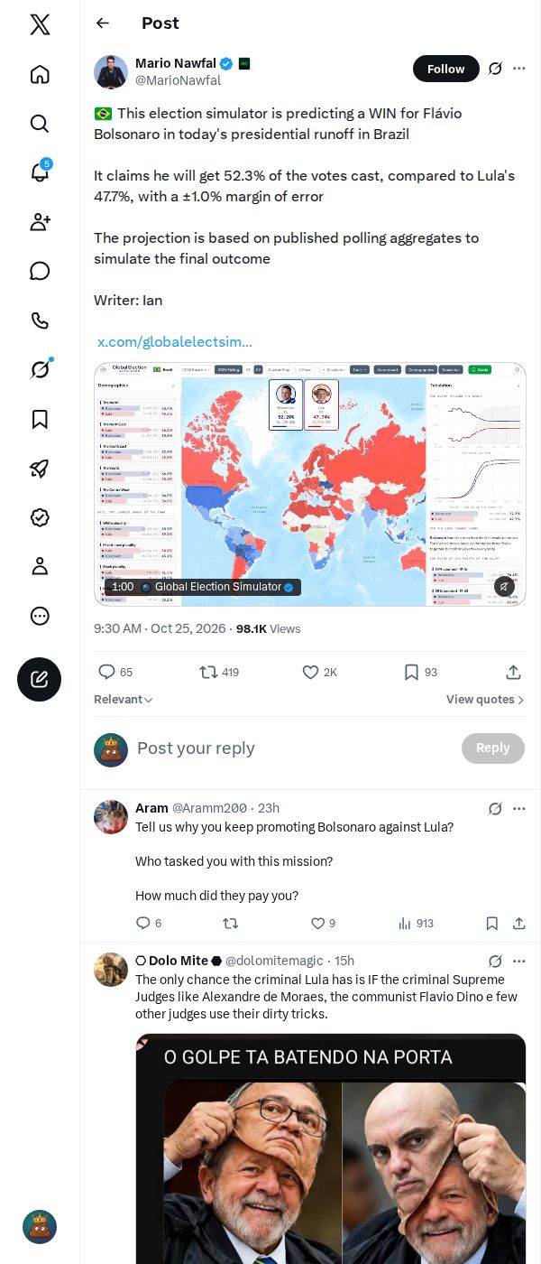 Snapshot 2 of @MarioNawfal's post from 2026-10-25