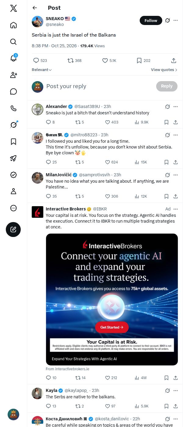 Snapshot 2 of @sneako's post from 2026-10-25